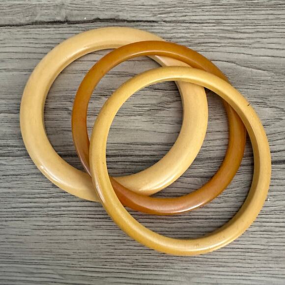 Vintage Bakelite Bangle Bracelet Lot- 3pc - Picture 1 of 5